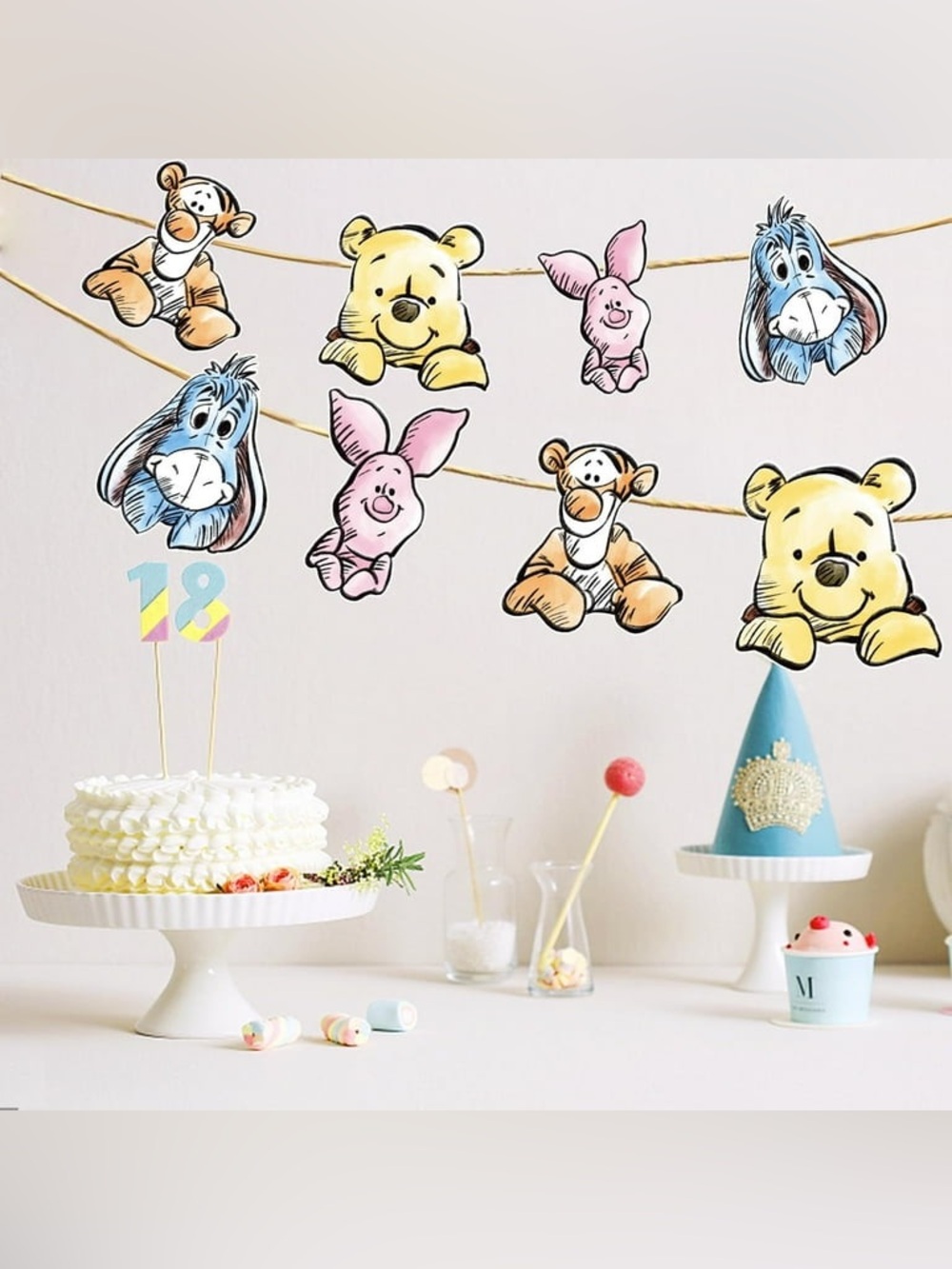 Disney Winnie the Pooh Pastel Character Garland